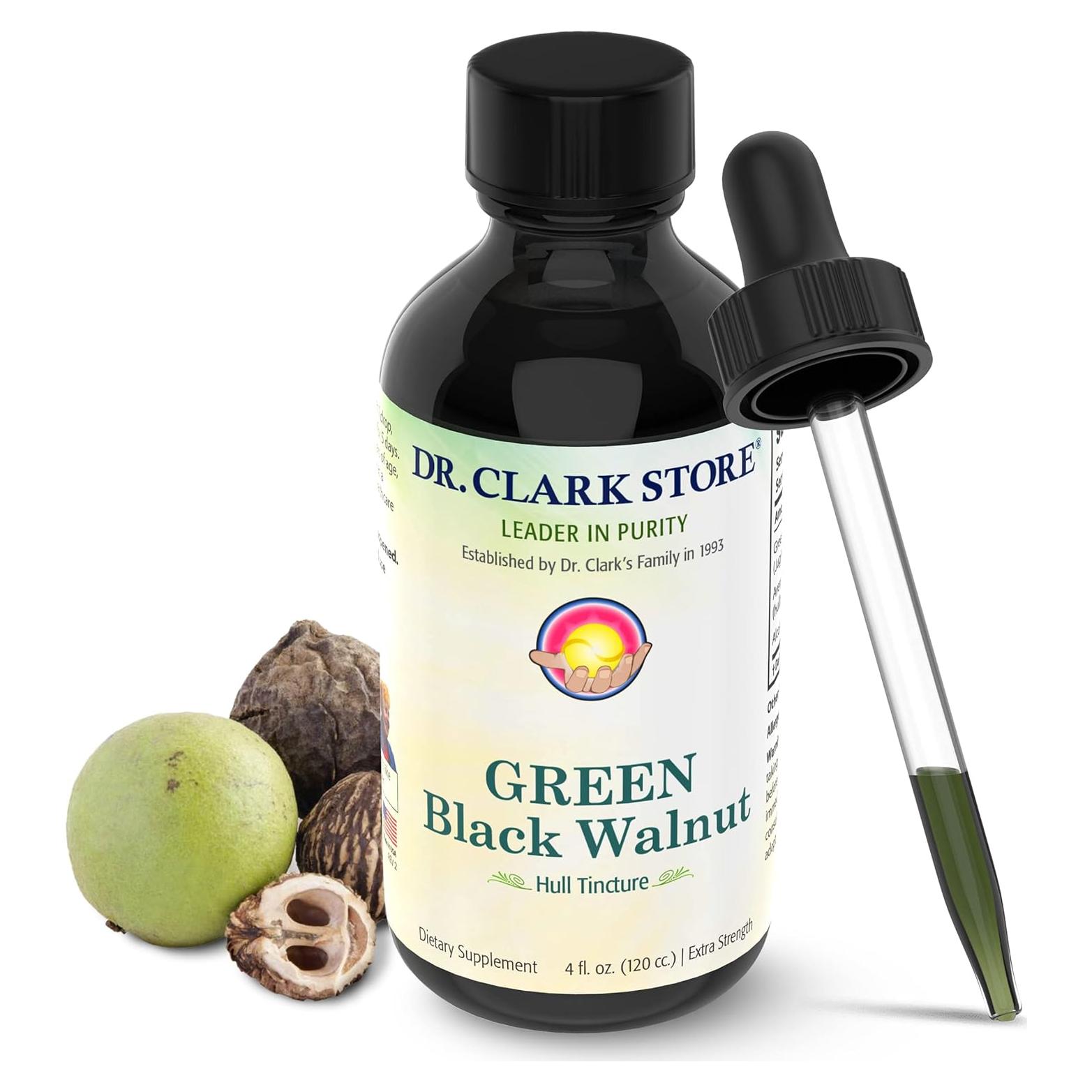 Tintura de Cáscara de Nuez Negra Verde Dr. Clark 118 ml Fuerza Extra