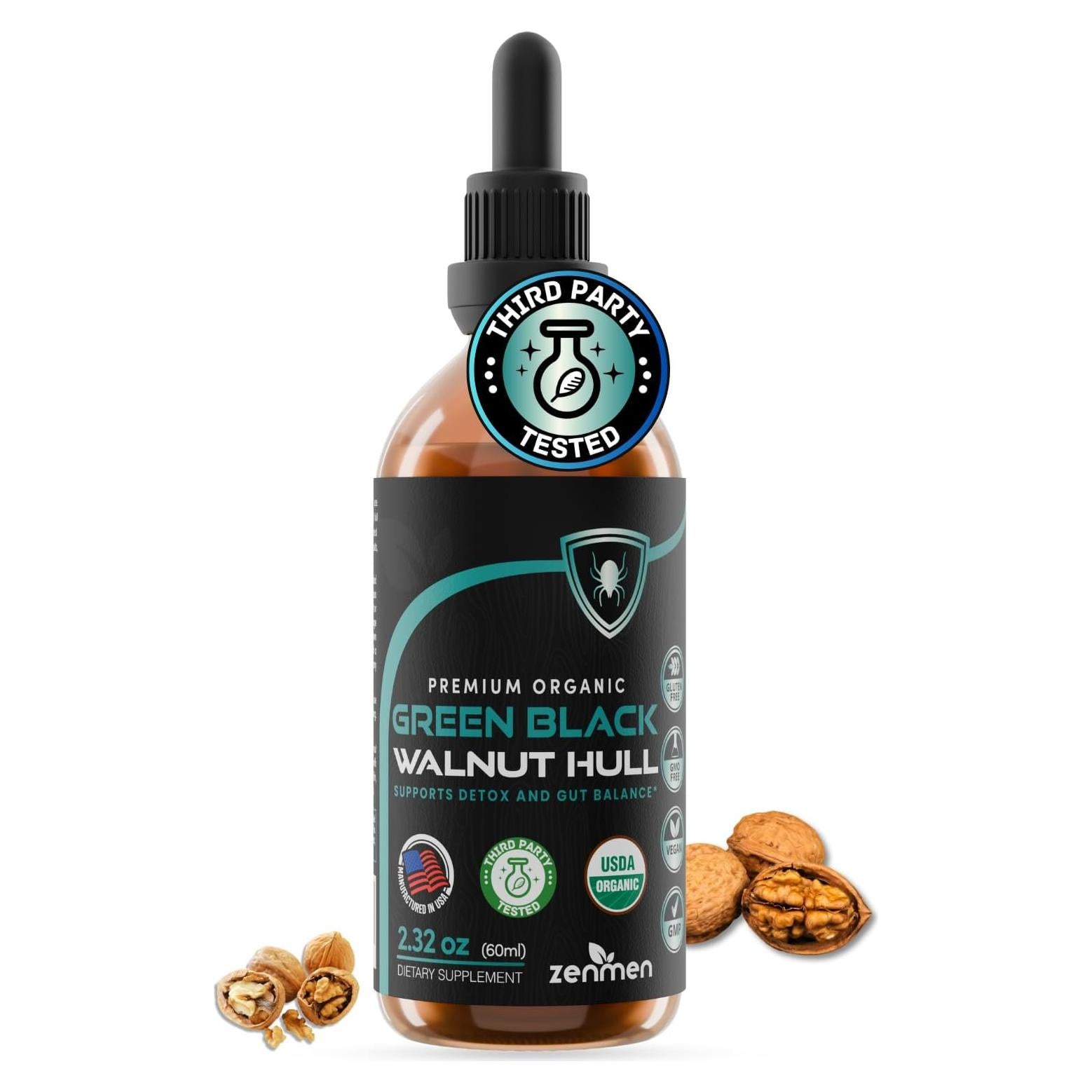 Tintura Orgánica de Cáscara de Nuez Negra Zenmen - 60ml