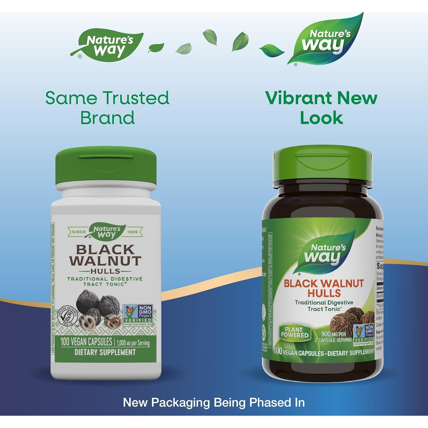 Cápsulas de Cáscaras de Nuez Negra Nature's Way 900 mg 100 Uds