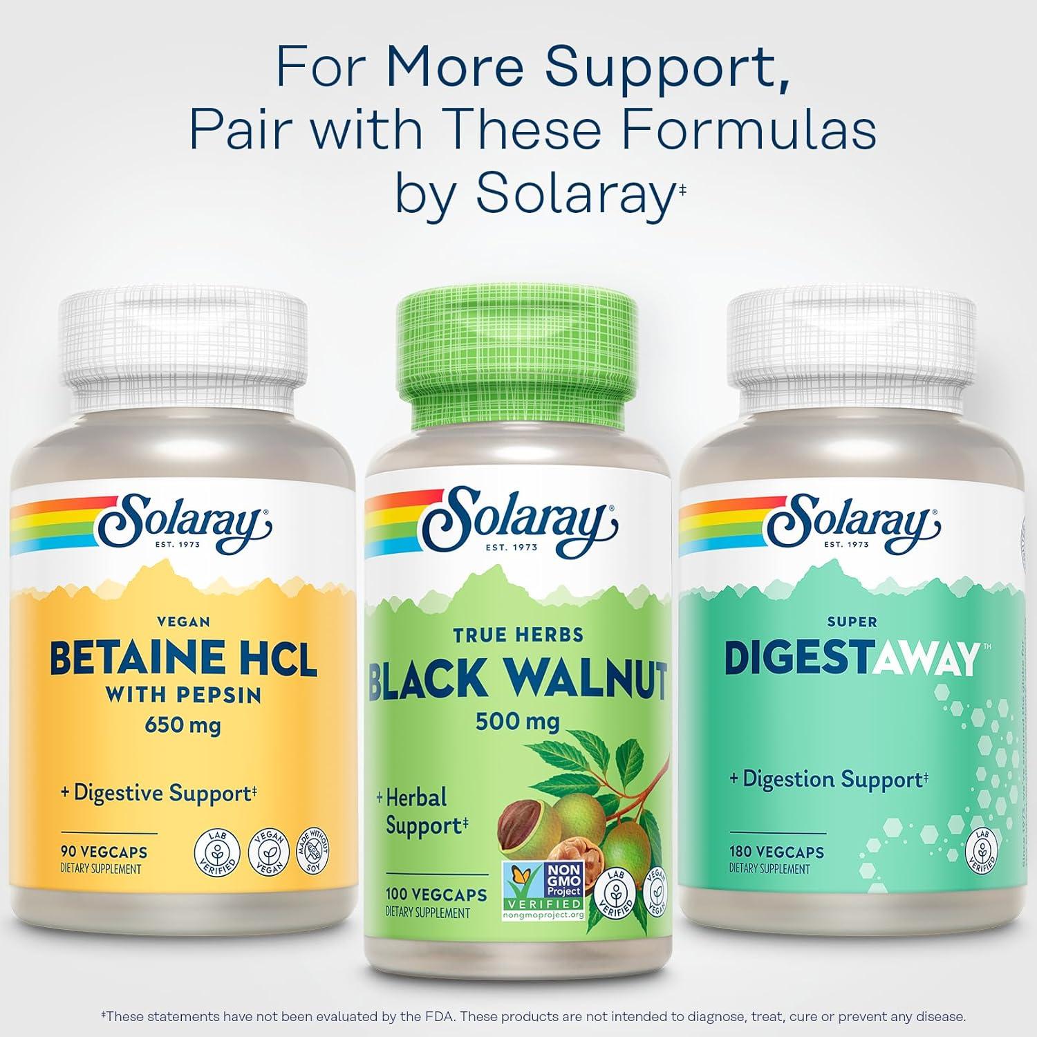 Suplemento Herbal Solaray Nogal Negro 500 mg - Vegano 100 VegCaps