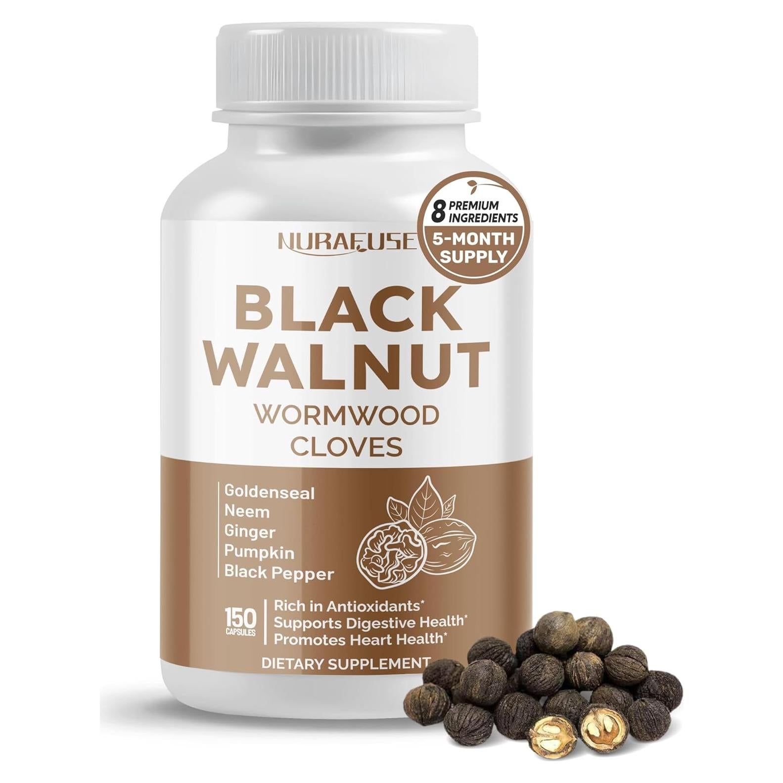 Suplemento Digestivo NuraFuse Nuez Negra 150 Cápsulas