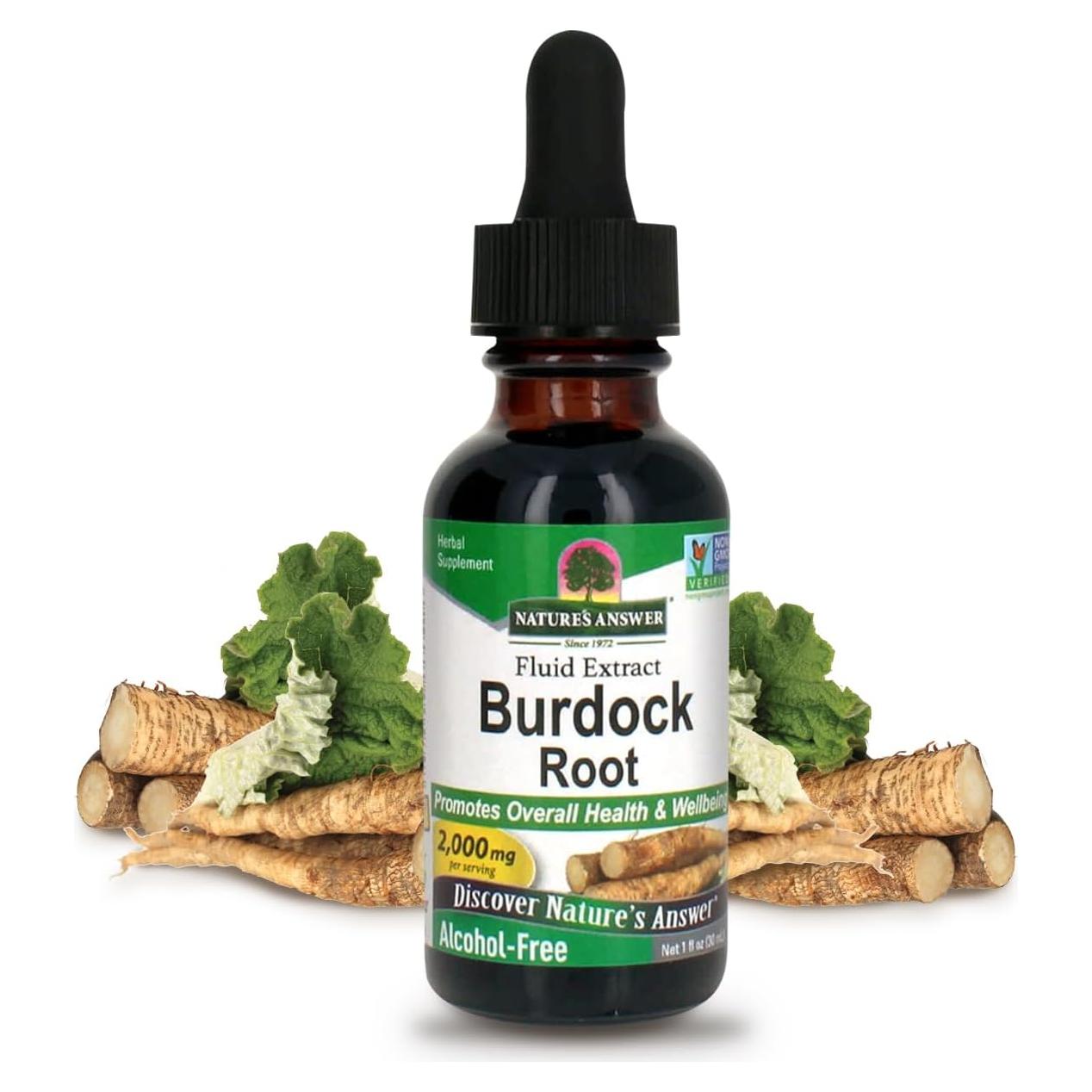 Extracto de Raíz de Bardana Nature's Answer 30 ml - Sin Alcohol, Vegano