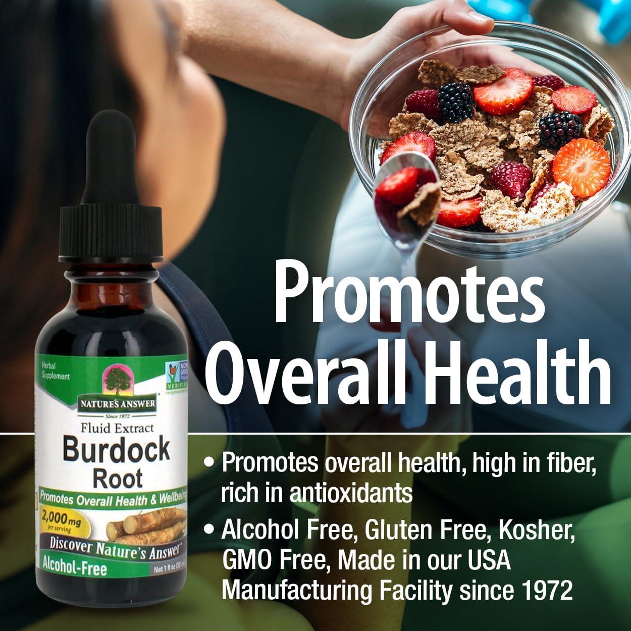 Extracto de Raíz de Bardana Nature's Answer 30 ml - Sin Alcohol, Vegano