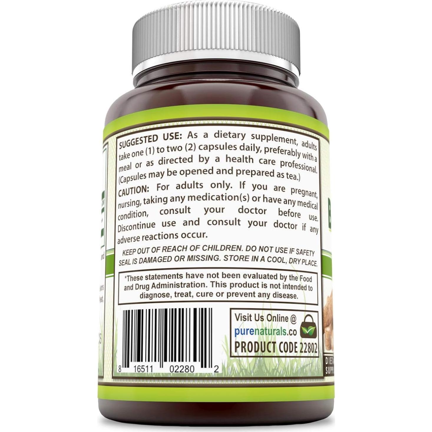 Suplemento Raíz de Bardana Pure Naturals 425mg 120 cápsulas