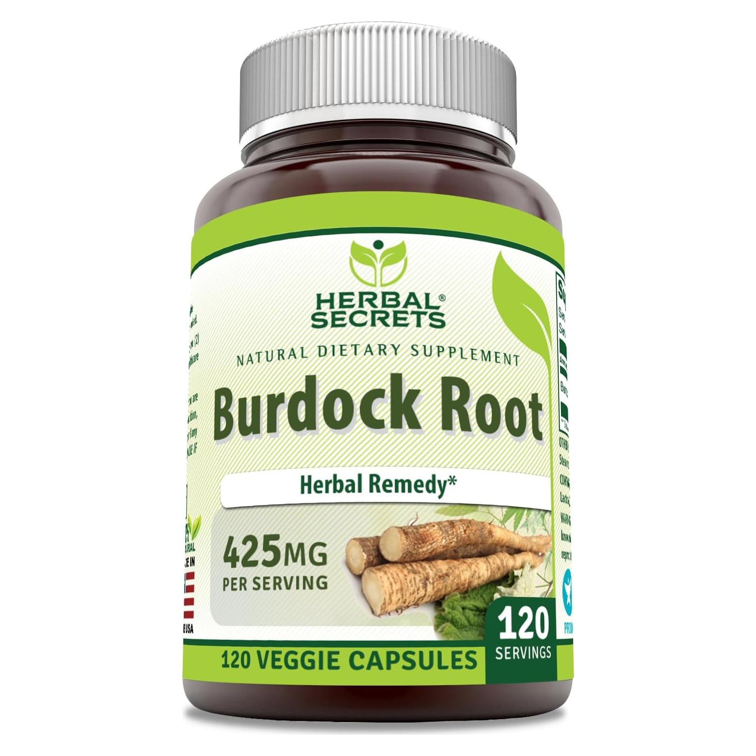 Suplemento Raíz de Bardana Secretos Herbales 425 mg 120 Cápsulas