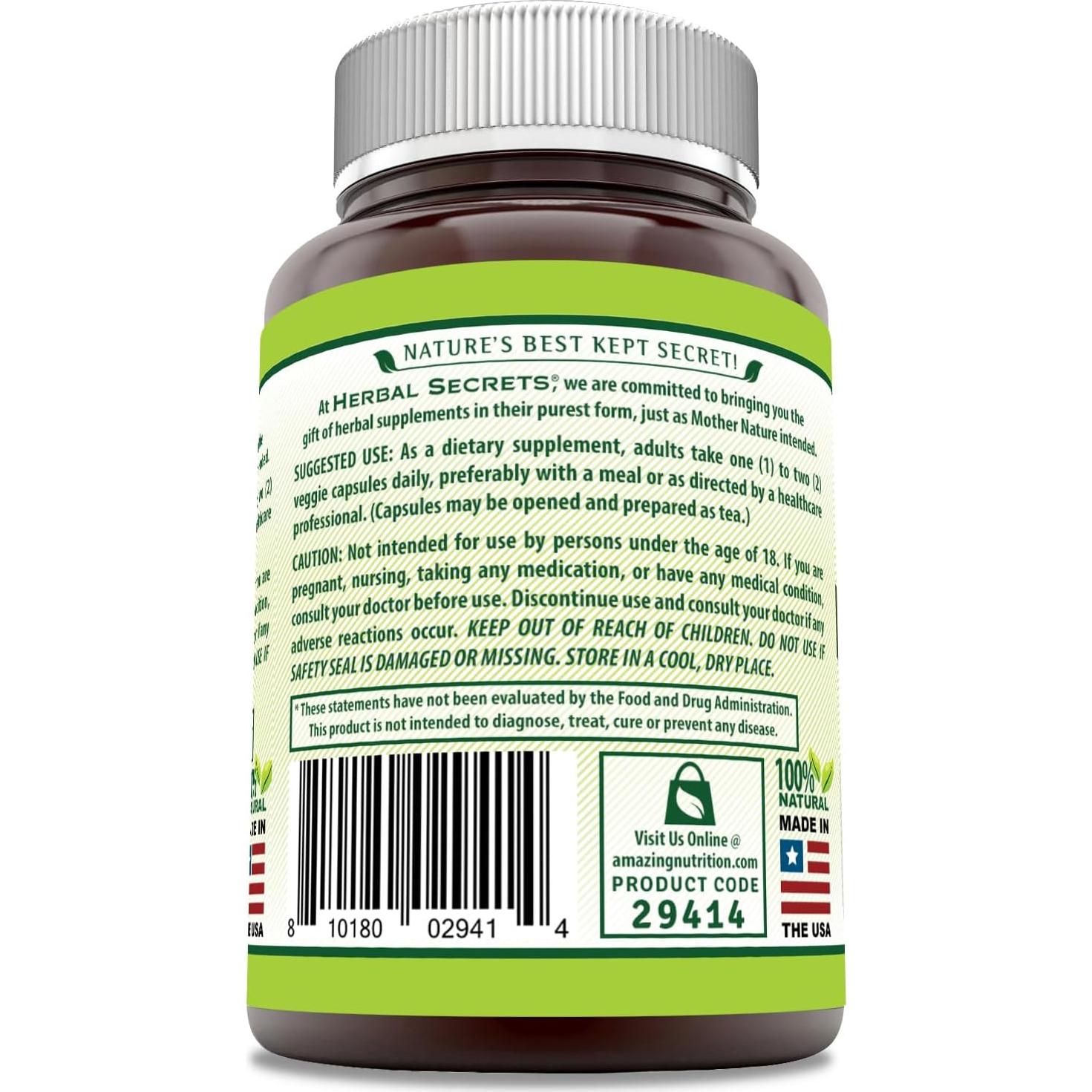 Suplemento Raíz de Bardana Secretos Herbales 425 mg 120 Cápsulas