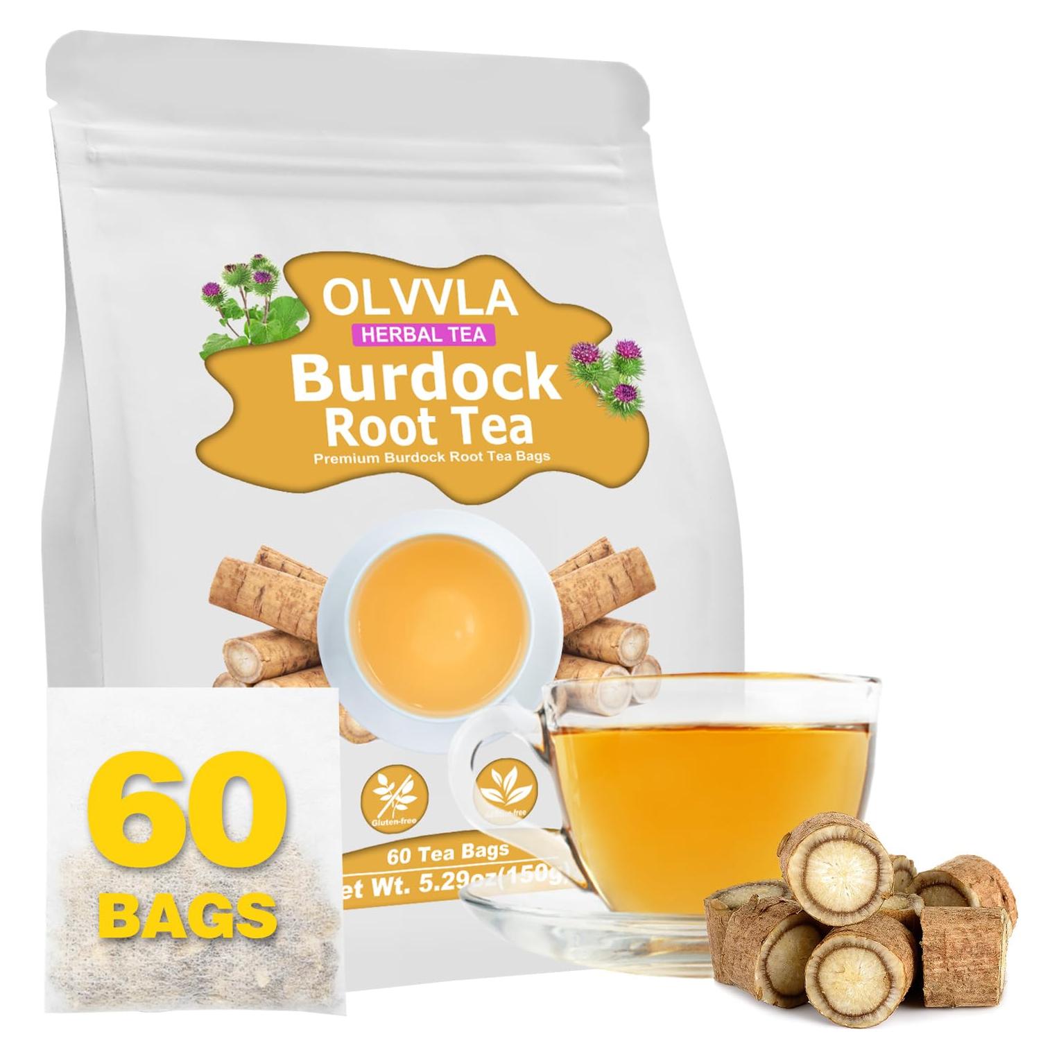 Té de raíz de bardana Olvvla - 60 bolsas - 100% natural