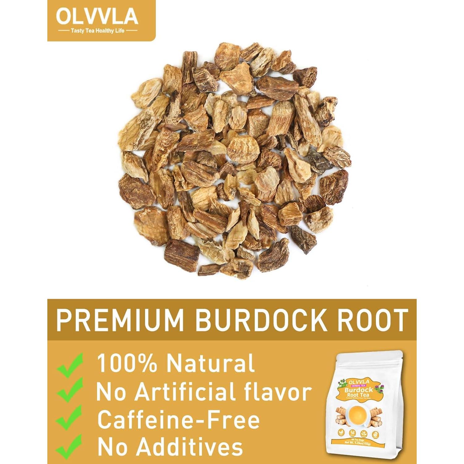 Té de raíz de bardana Olvvla - 60 bolsas - 100% natural