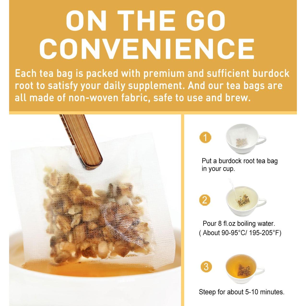 Té de raíz de bardana Olvvla - 60 bolsas - 100% natural