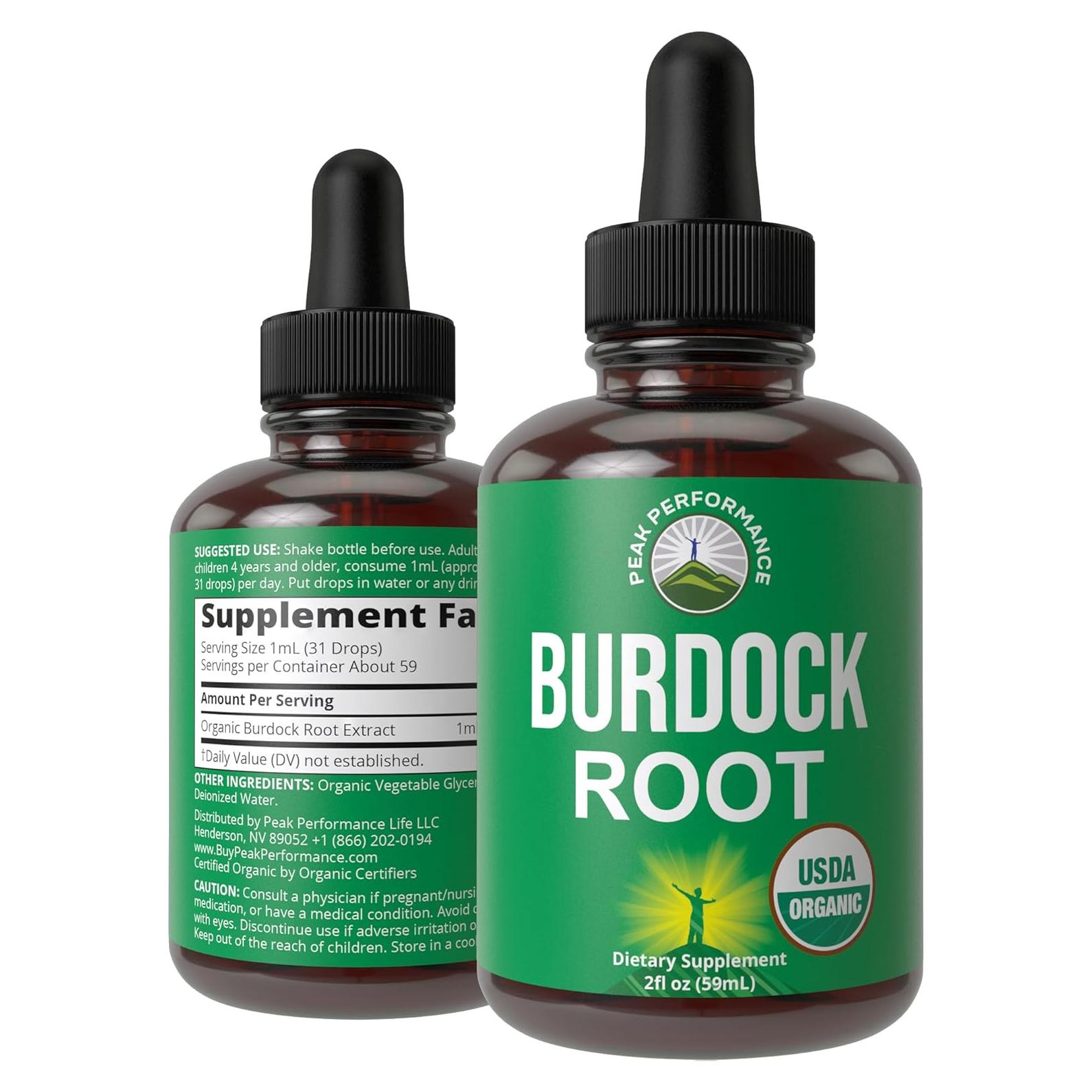 Suplemento Líquido de Raíz de Bardana Orgánica Peak Performance 132g