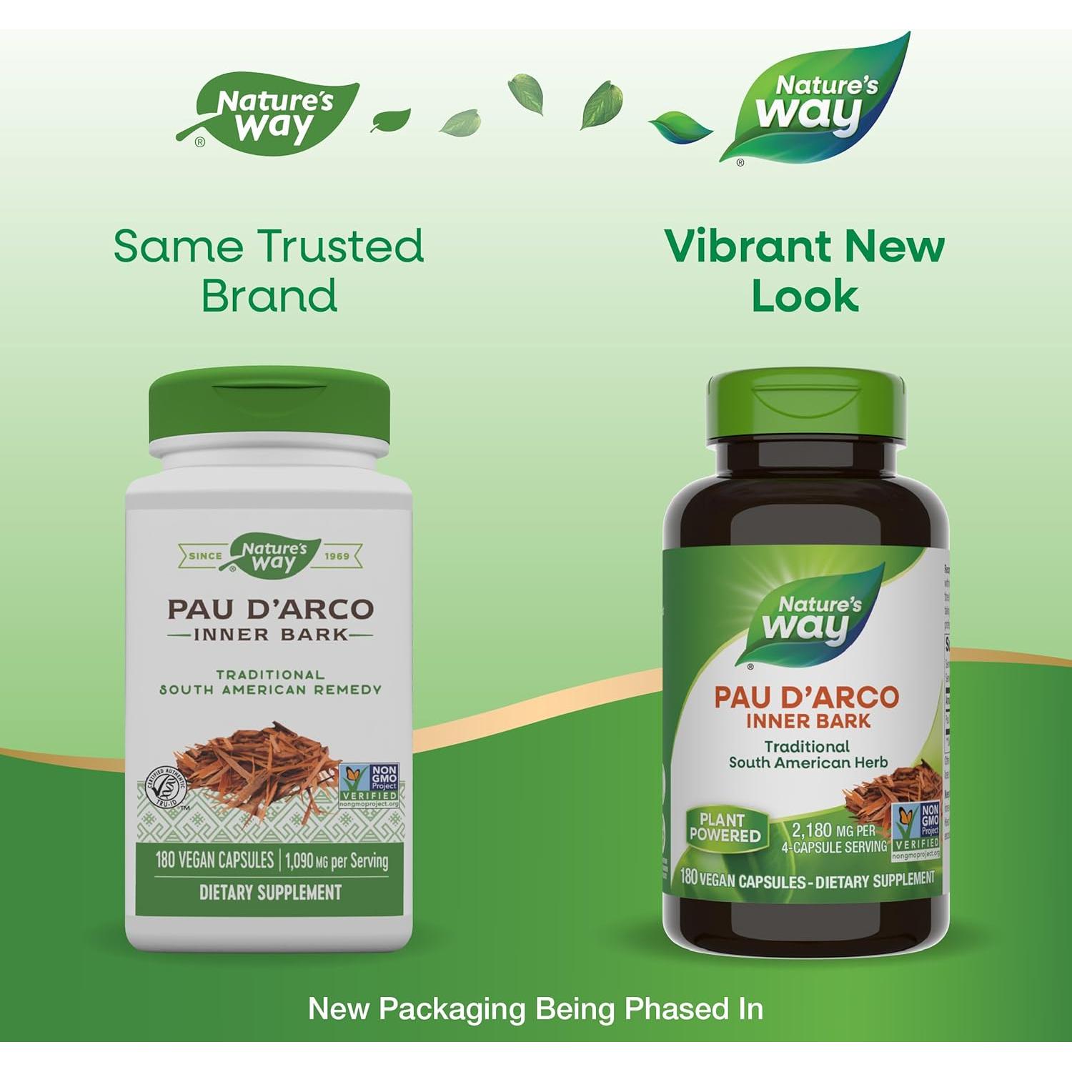 Pau d'Arco Nature's Way 180 Cápsulas 2180 mg Sin OGM