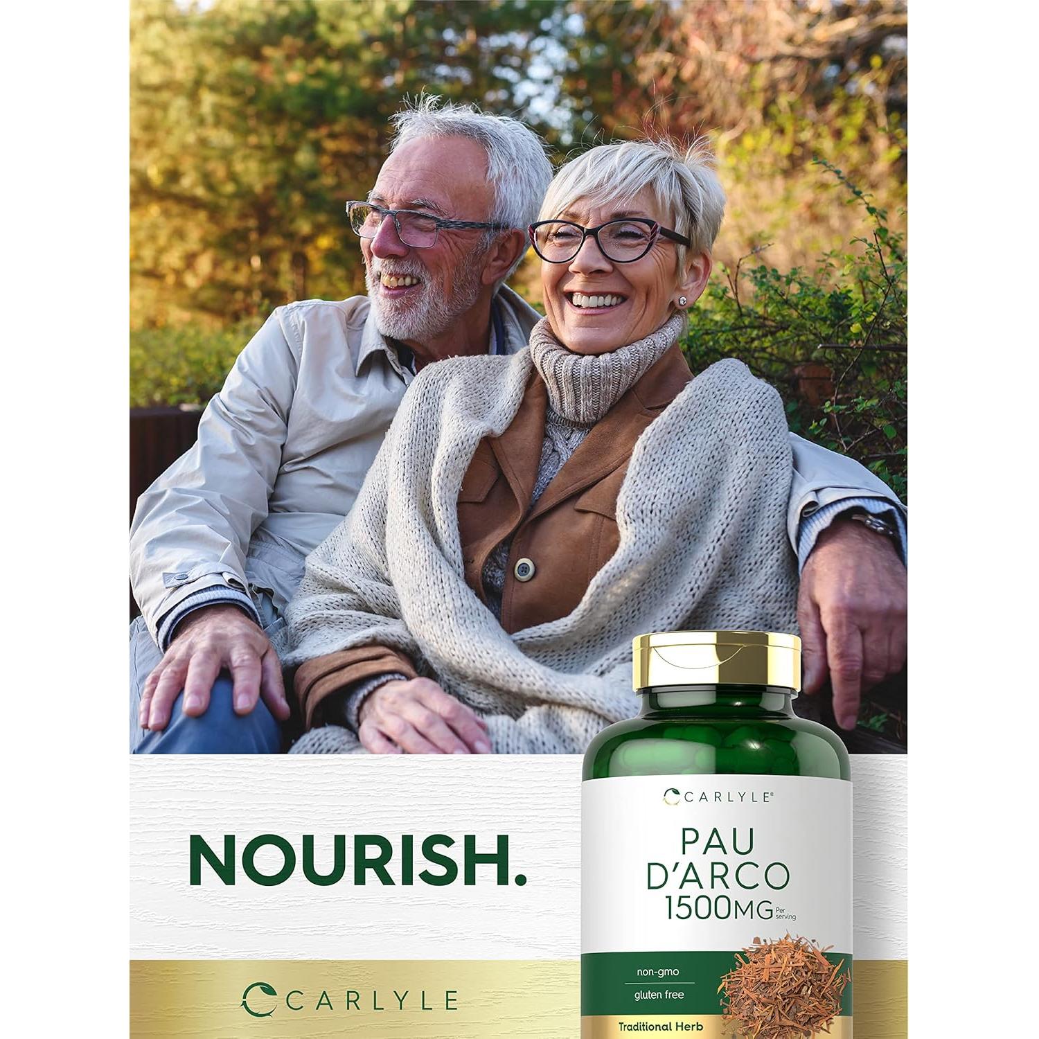 Cápsulas de Pau D'Arco Carlyle 1500mg 180 Unidades Sin OGM