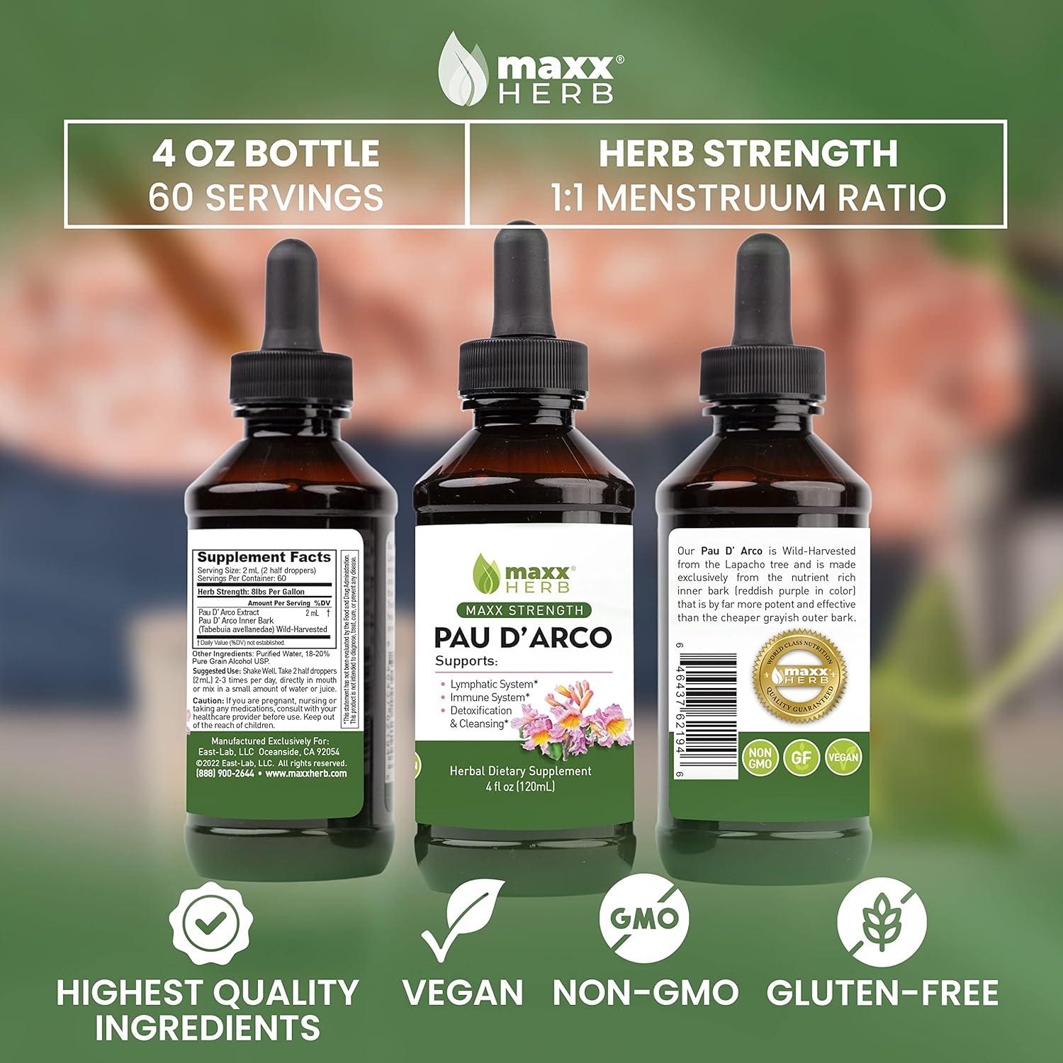 Tinctura Pau D'Arco Maxx Herb 118 ml - Extracto Potente Inmunológico