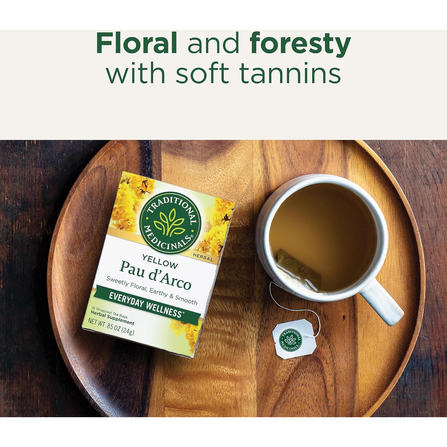 Té Herbal Pau d'Arco Amarillo Tradicionales Medicinales 16 Bolsitas