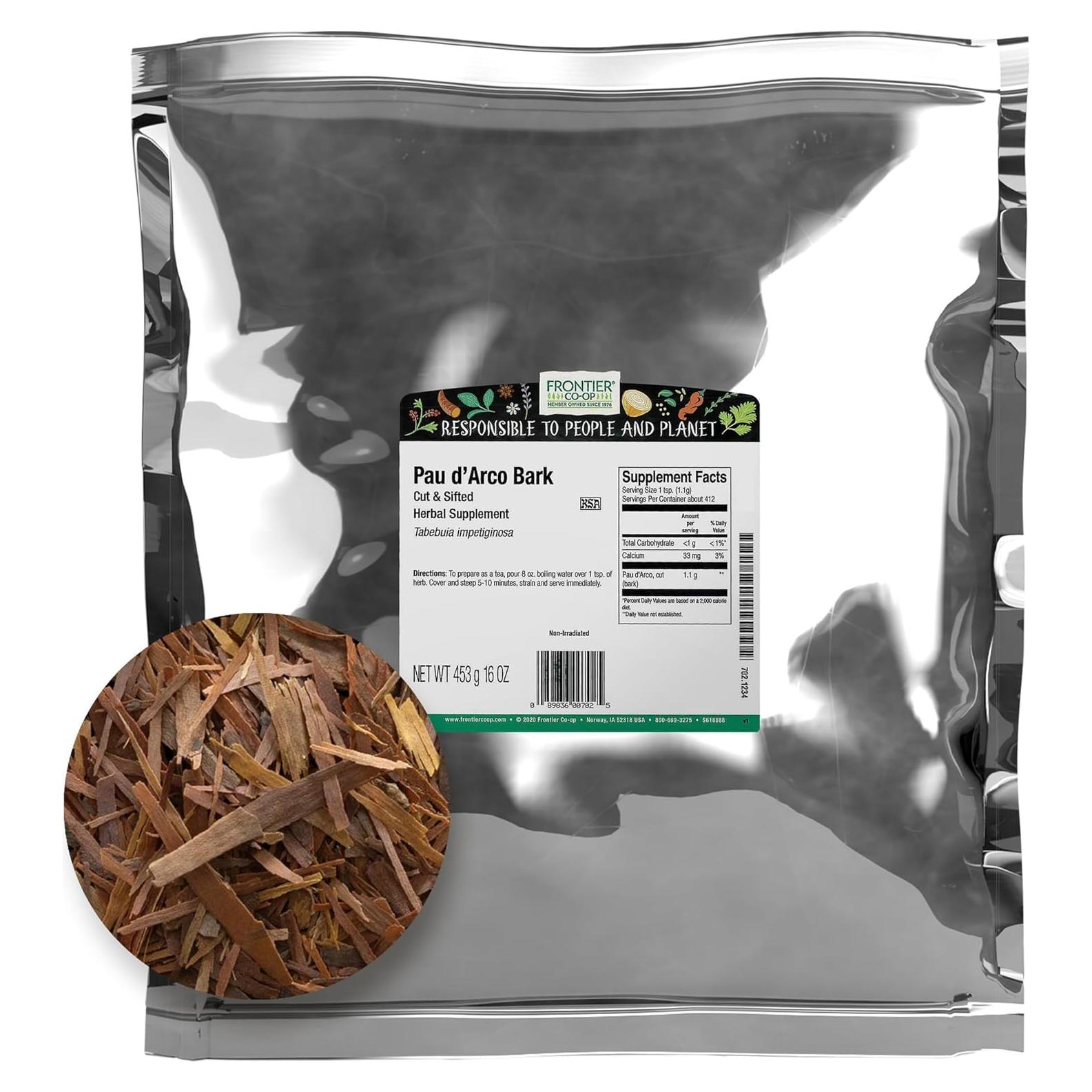 Corteza de Pau d'Arco Frontier Co-op 0.45 kg Bolsa a Granel