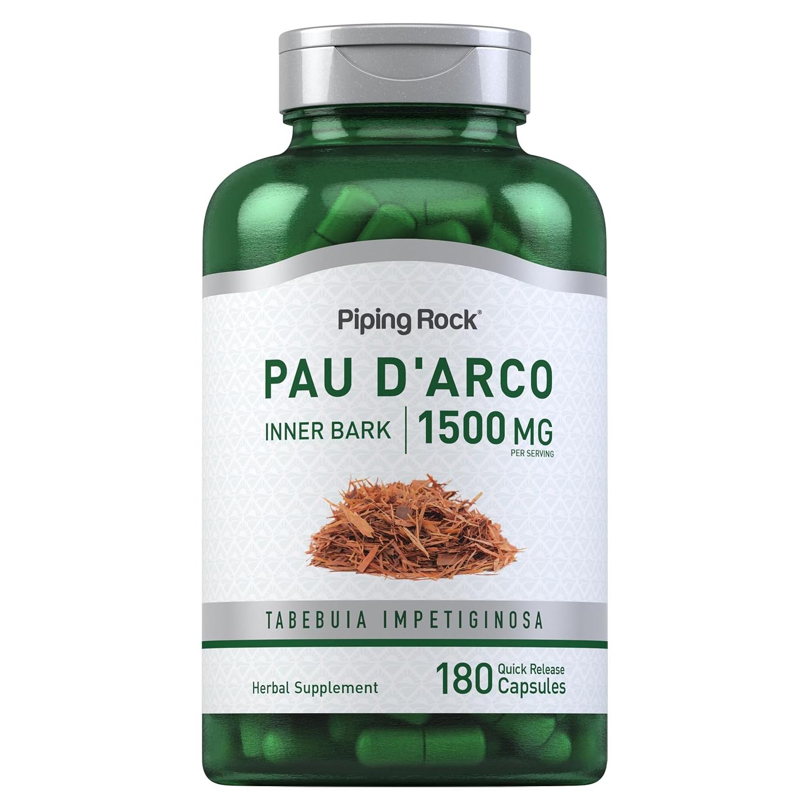 Cápsulas de Pau D'Arco Piping Rock 1500 mg 180 unidades