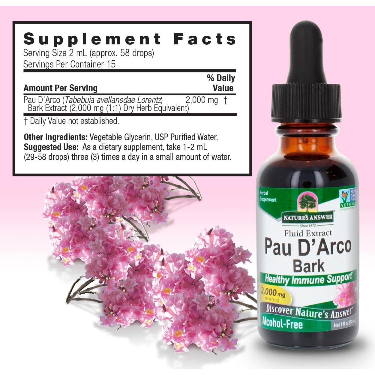 Extracto Líquido de Pau D'Arco Nature's Answer 2000 mg 2 Unidades