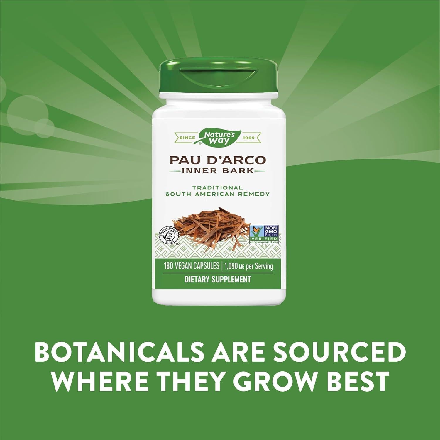 Pau d'Arco Nature's Way 180 Cápsulas 1090 mg Paquete de 2