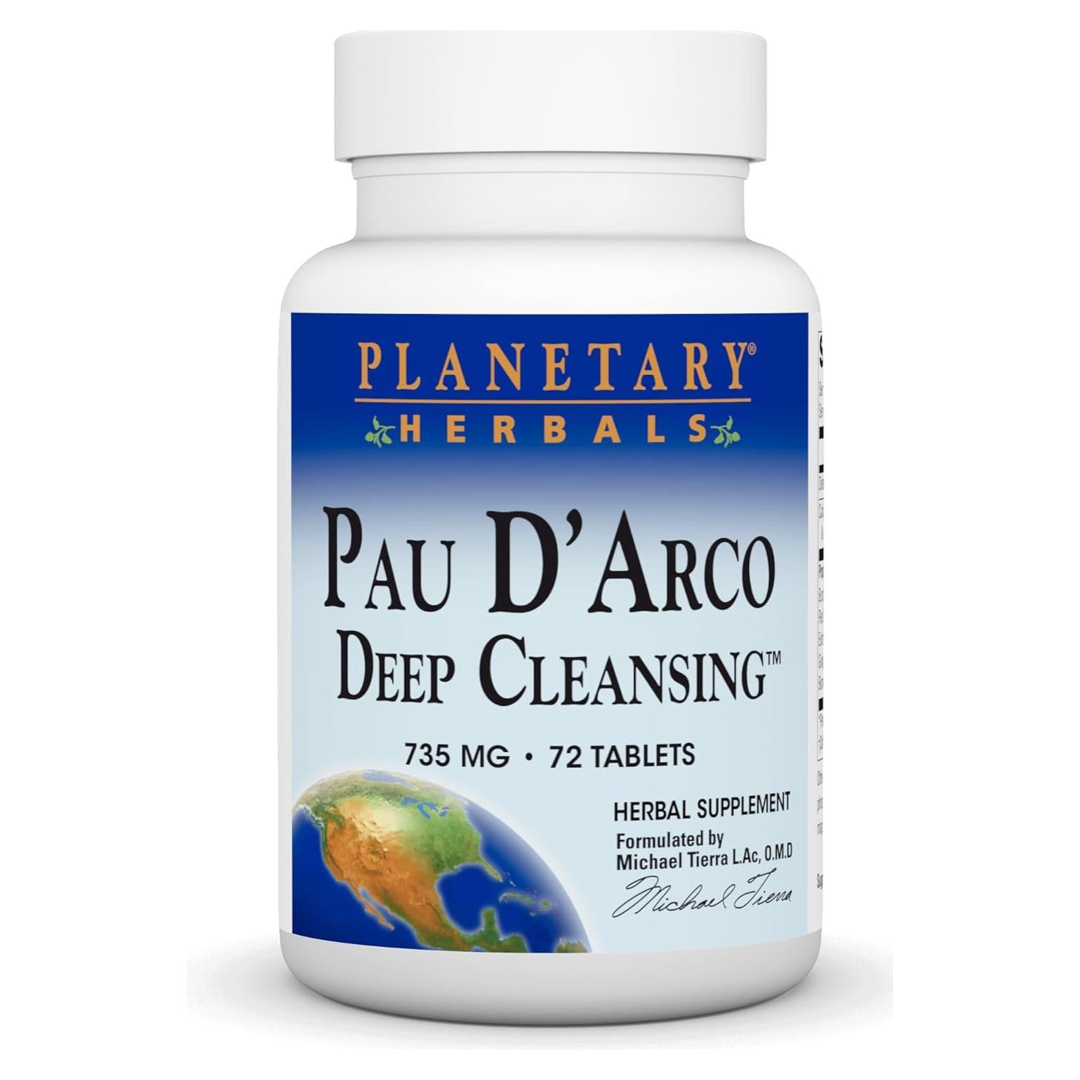 Suplemento Herbal Planetary Herbals Pau D'Arco 735 mg - 72 Tabletas