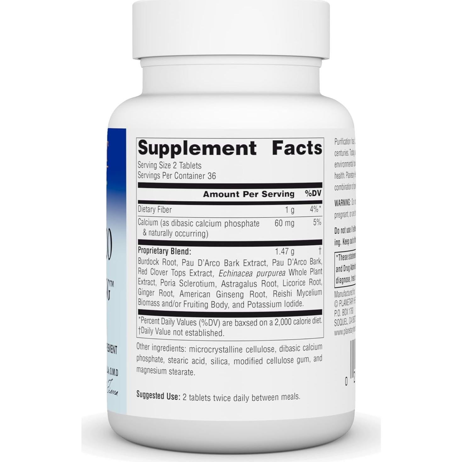 Suplemento Herbal Planetary Herbals Pau D'Arco 735 mg - 72 Tabletas