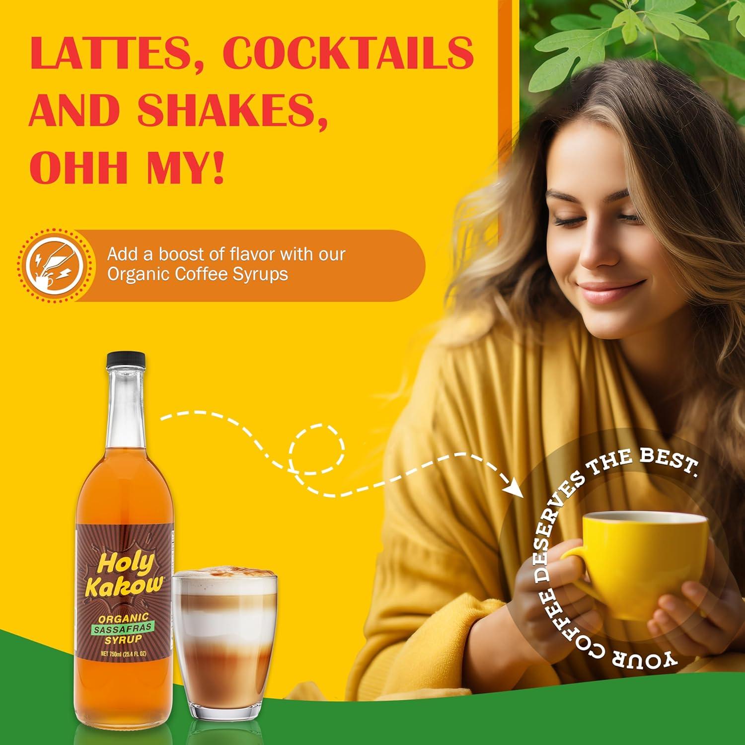 Sirope de Sassafras Orgánico Holy Kakow - 750 ml Sin OGM