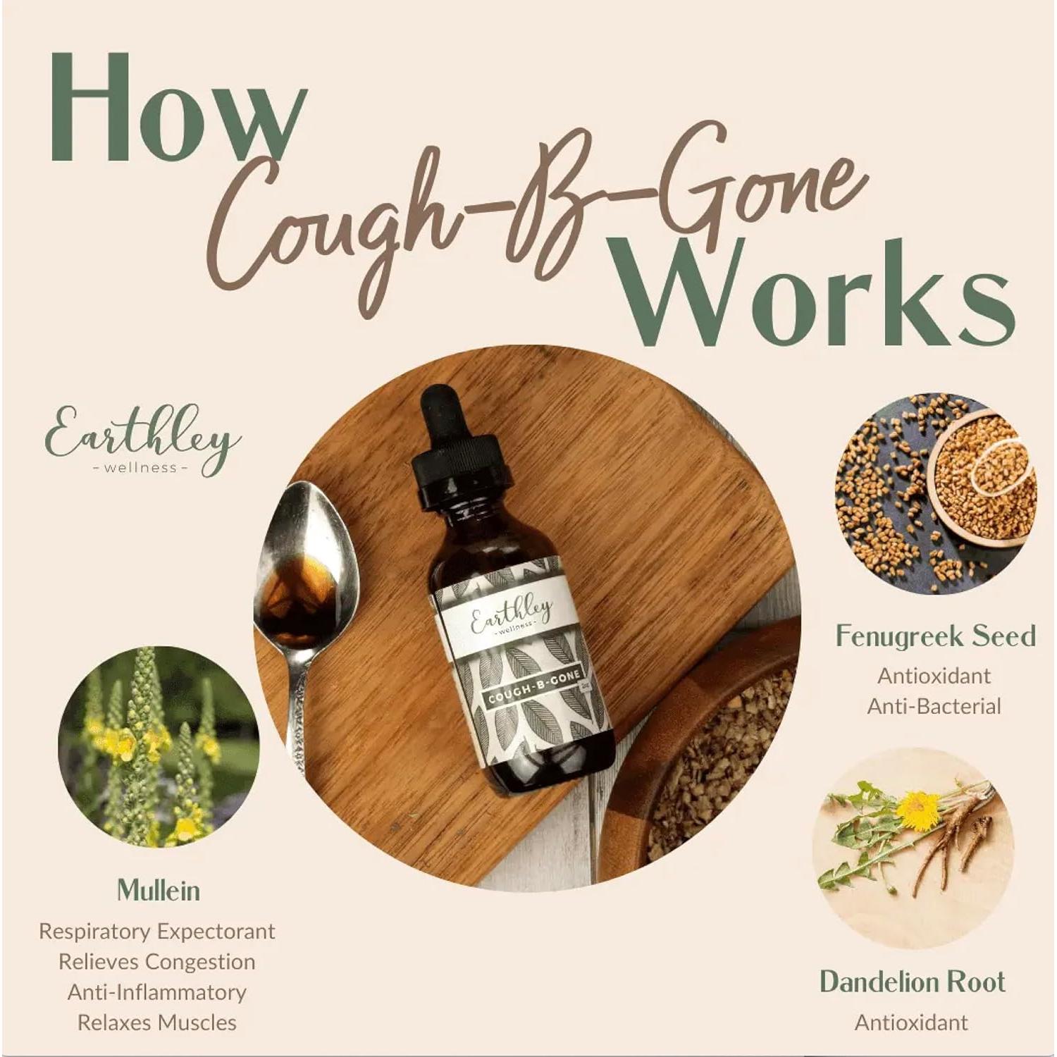 Cough-B-Gone Earthley Wellness 60ml - Remedio Natural para Tos