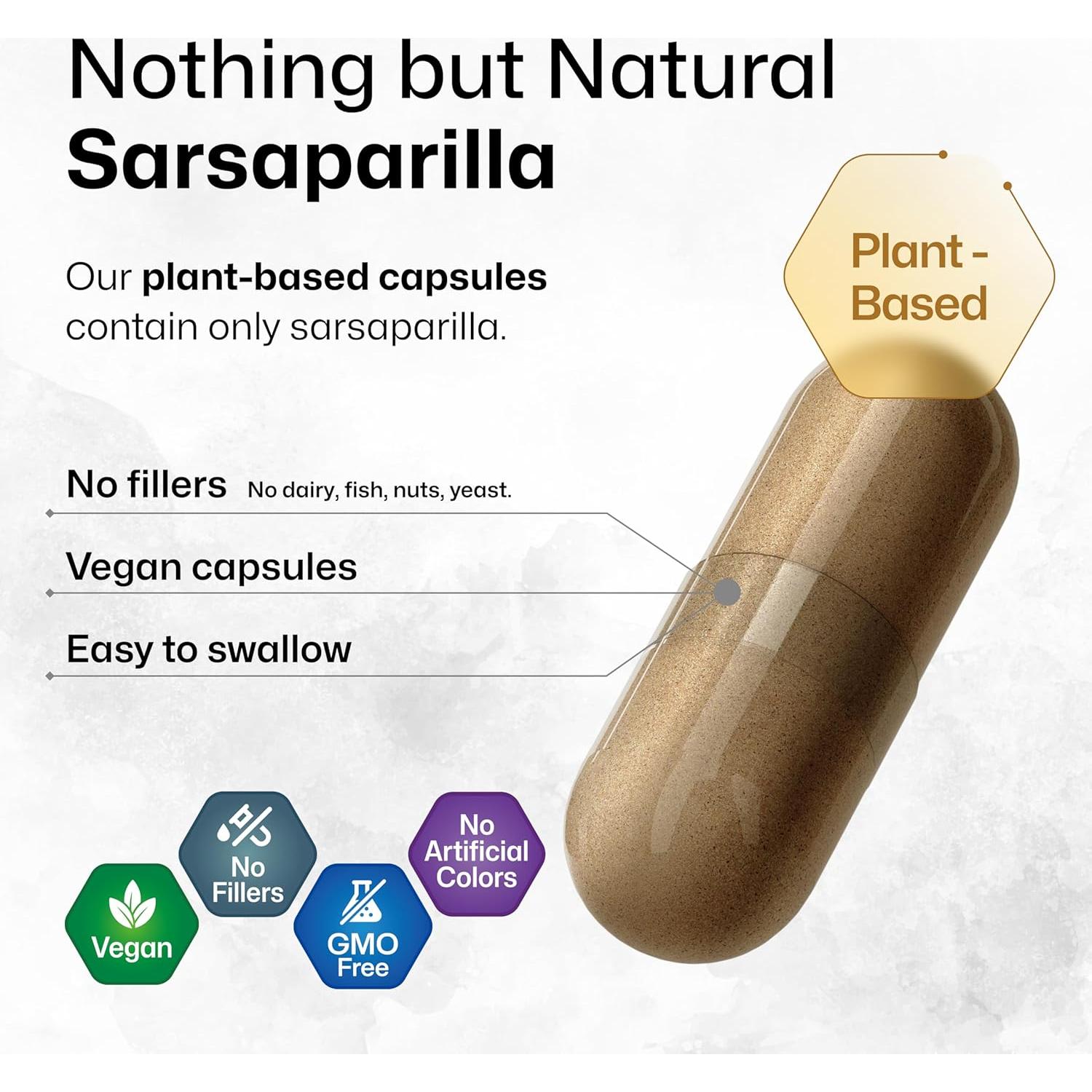 Cápsulas de raíz de zarzaparrilla BioKrauter 1000mg - 250 unidades