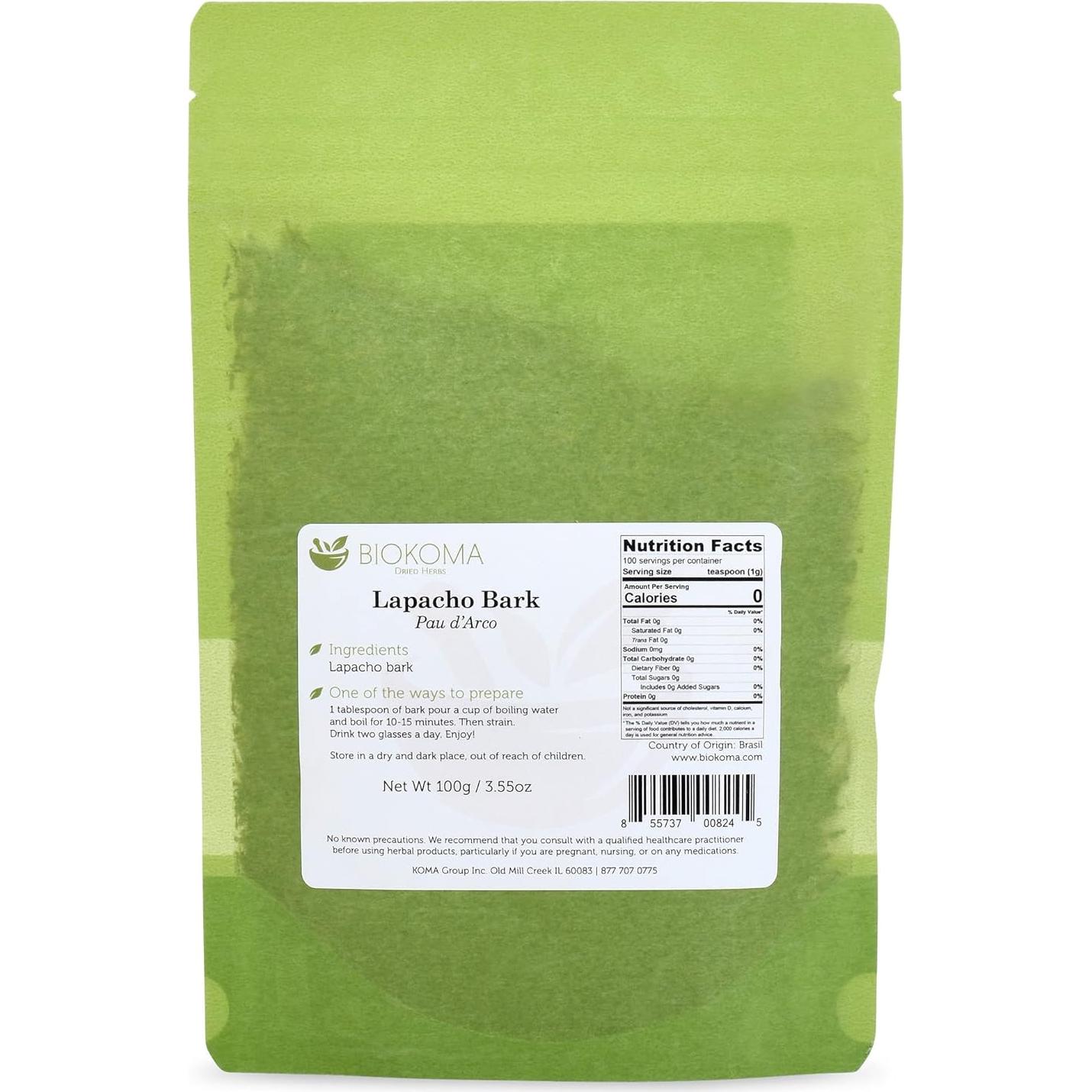 Té Herbal Corteza de Lapacho Biokoma 100g - Pau d'Arco Orgánico