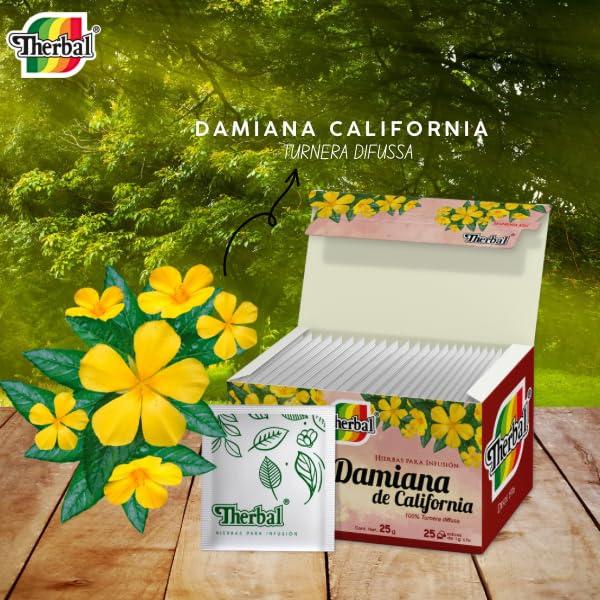 Té Herbal Damiana Therbal - 25 Bolsitas Sin Cafeína