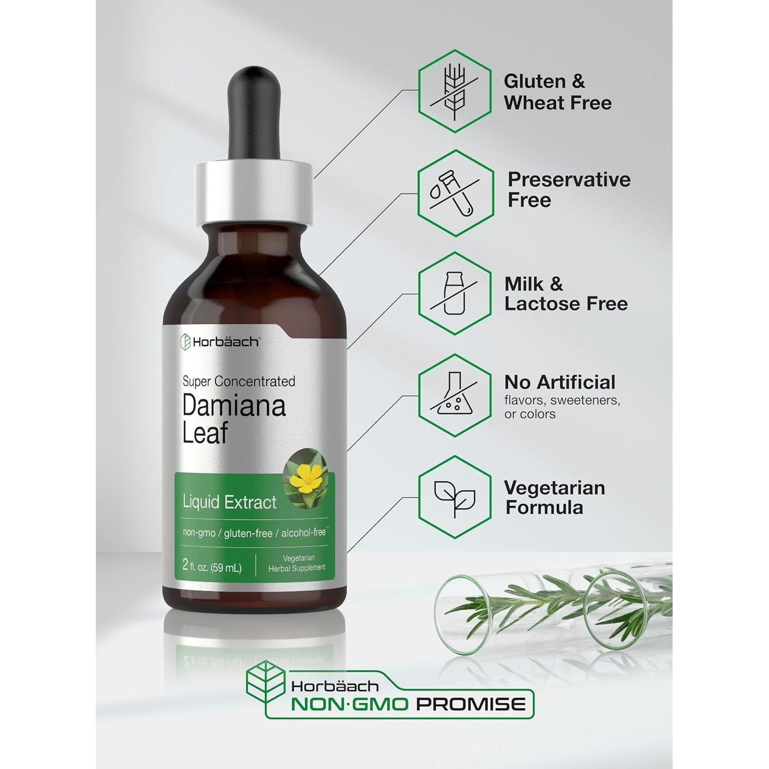 Extracto de Hoja de Damiana Horbaach 60 ml Sin Alcohol