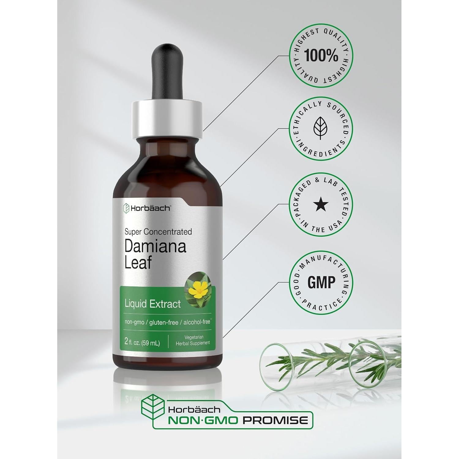 Extracto de Hoja de Damiana Horbaach 60 ml Sin Alcohol