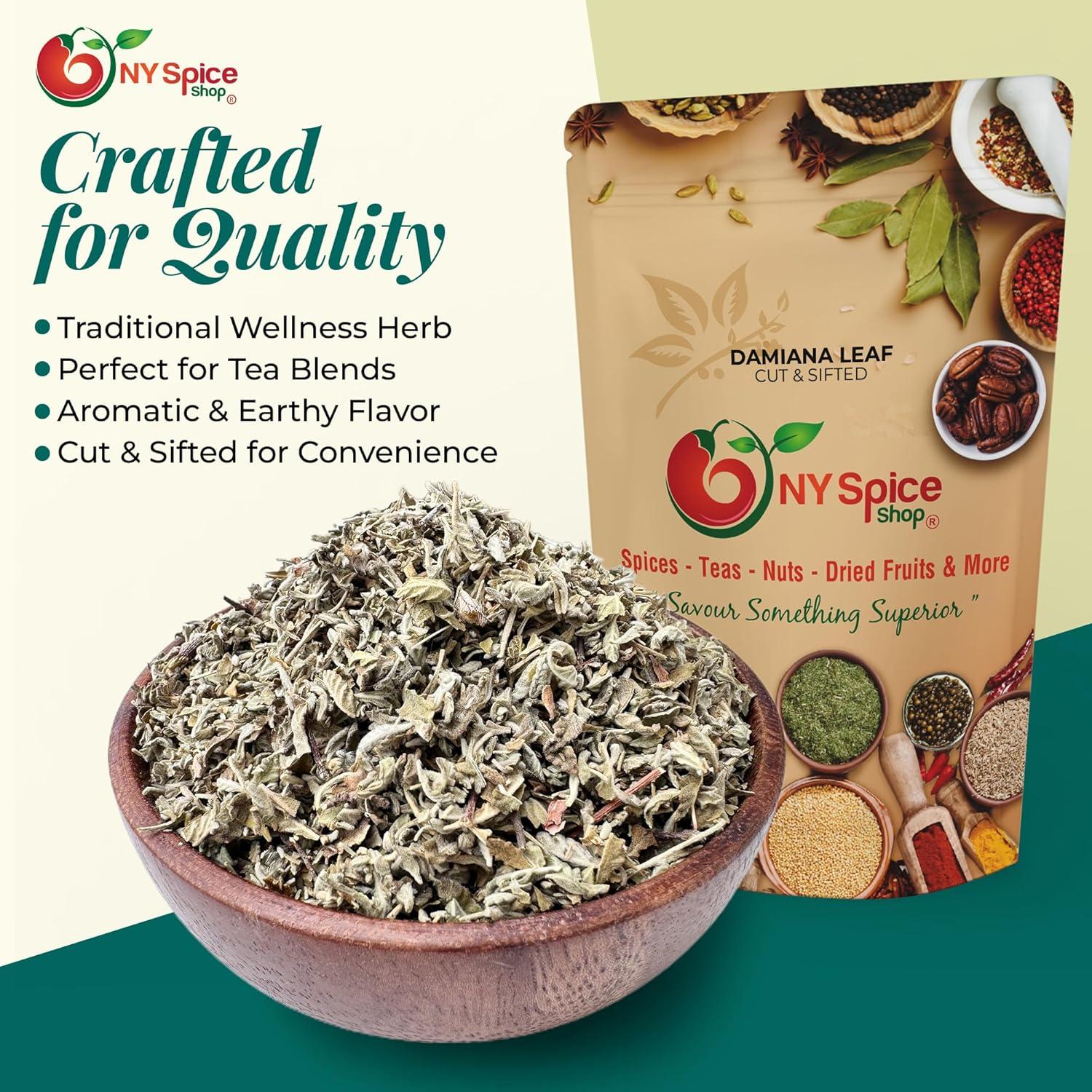 Hojas de Damiana NY Spice Shop 226.8g - 100% Naturales