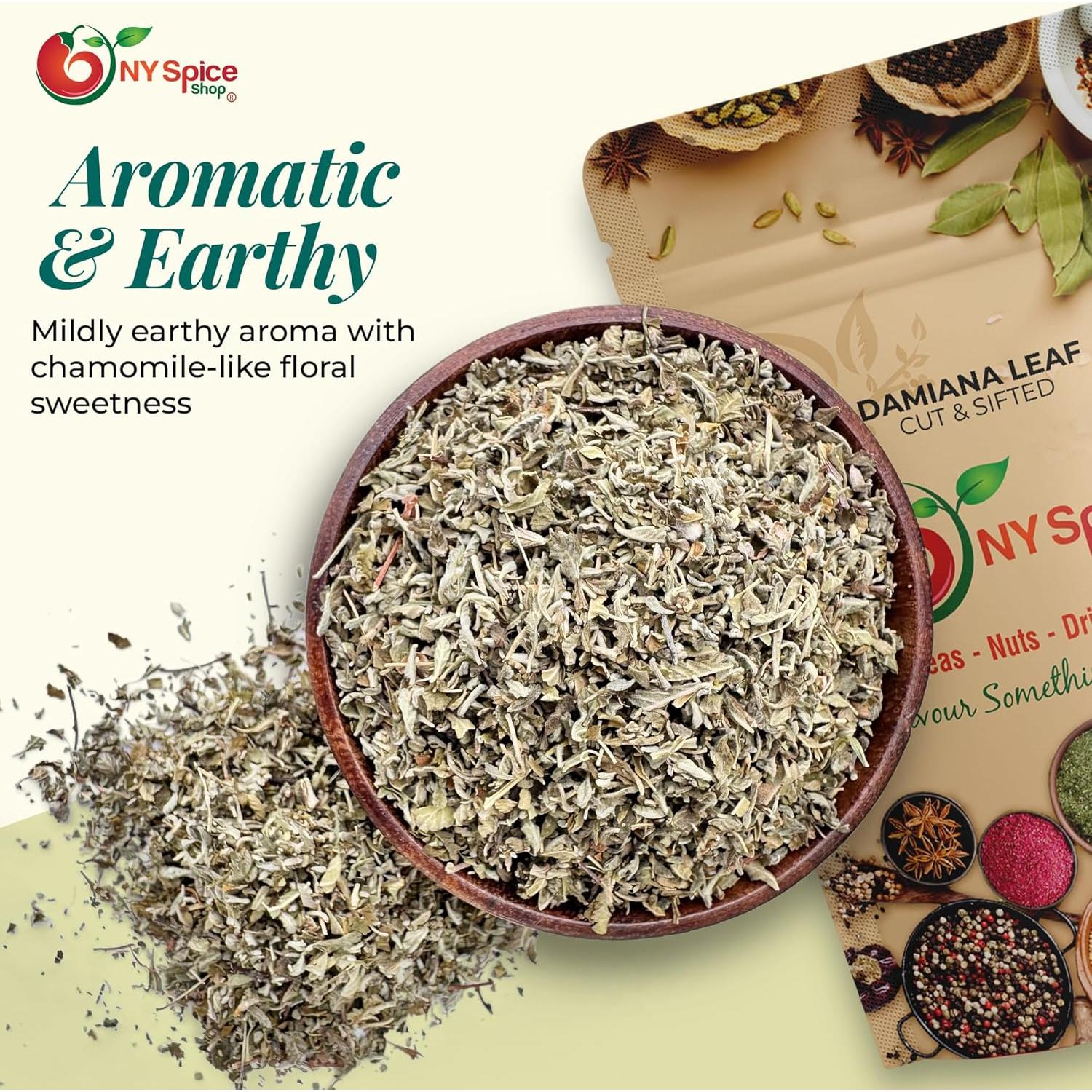 Hojas de Damiana NY Spice Shop 226.8g - 100% Naturales