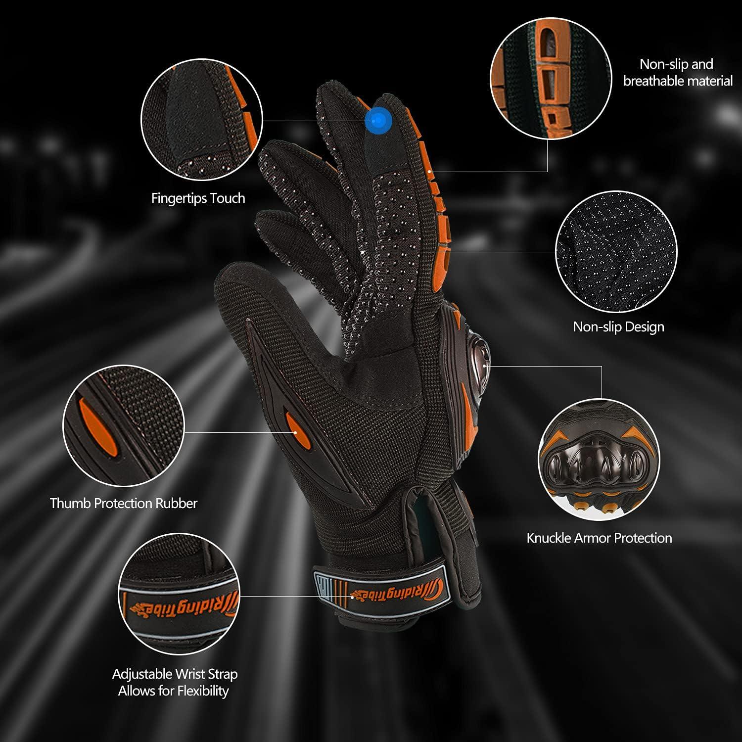 Guantes de Motocicleta BIHAIZG Naranja Talla X-Large