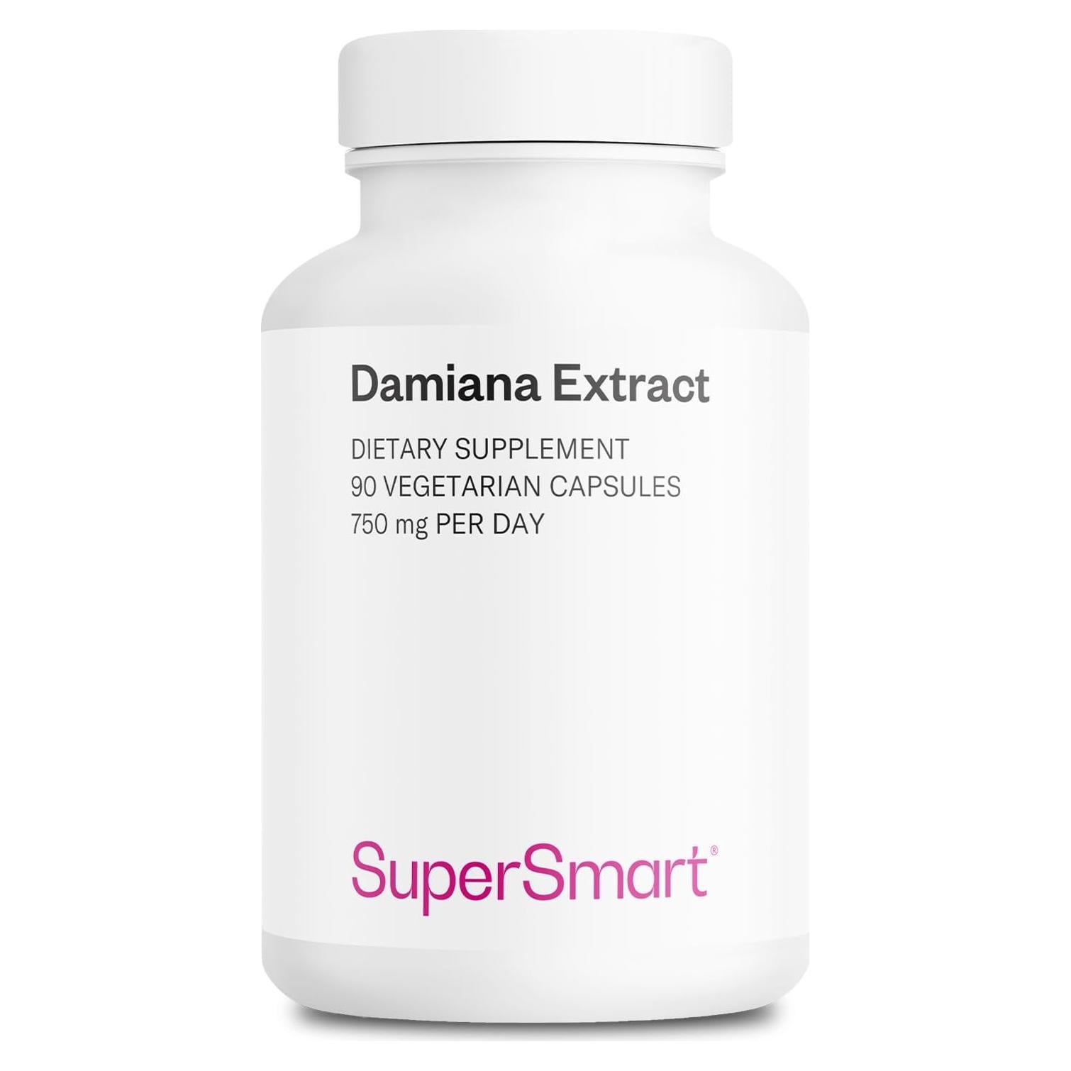 Suplemento de Damiana 750mg SuperSmart - 90 Cápsulas Veganas