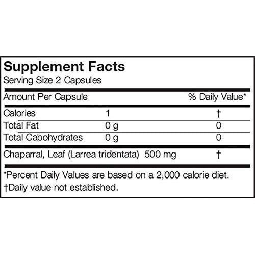 Cápsulas de Chaparral 500 mg - Recursos Naturales de Arizona - 90 Unidades