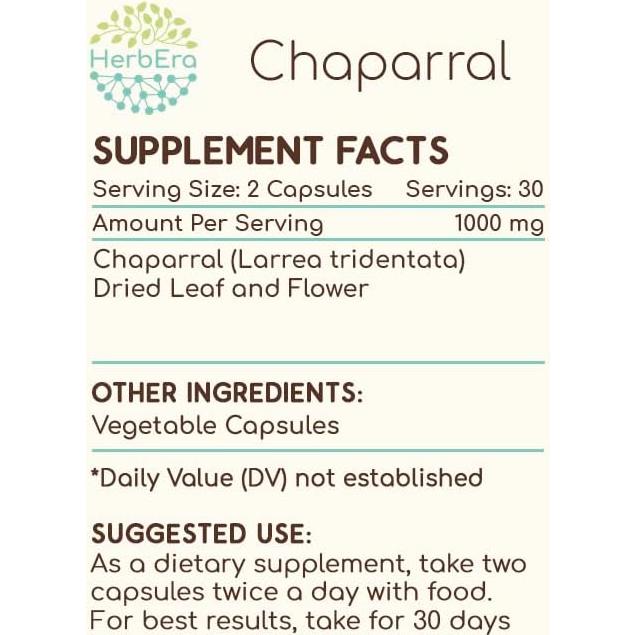 Cápsulas de Chaparral 500 mg HerbEra - 60 Unidades Naturales