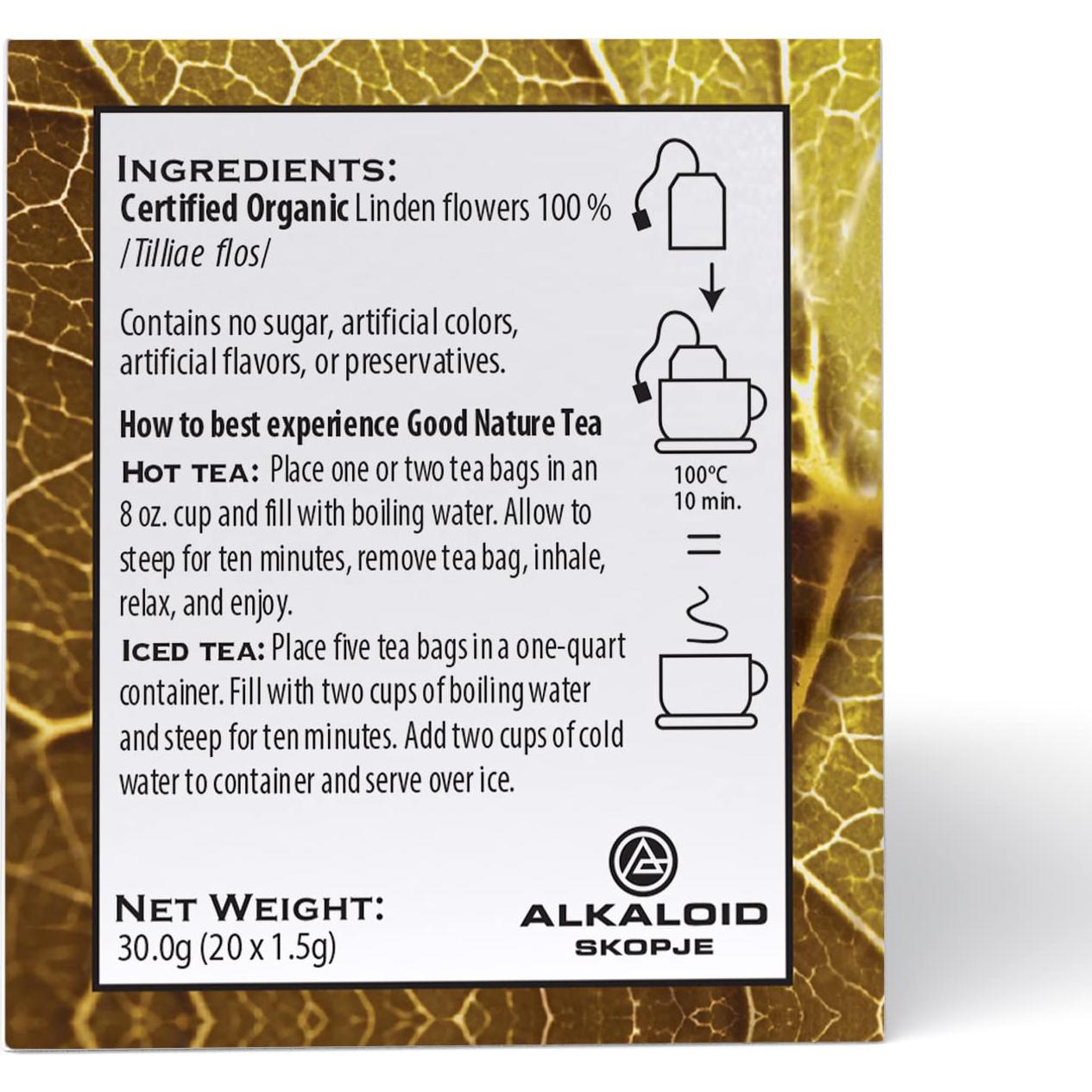 Té de Flor de Tilo Orgánico Good Nature 30g - 20 Bolsas