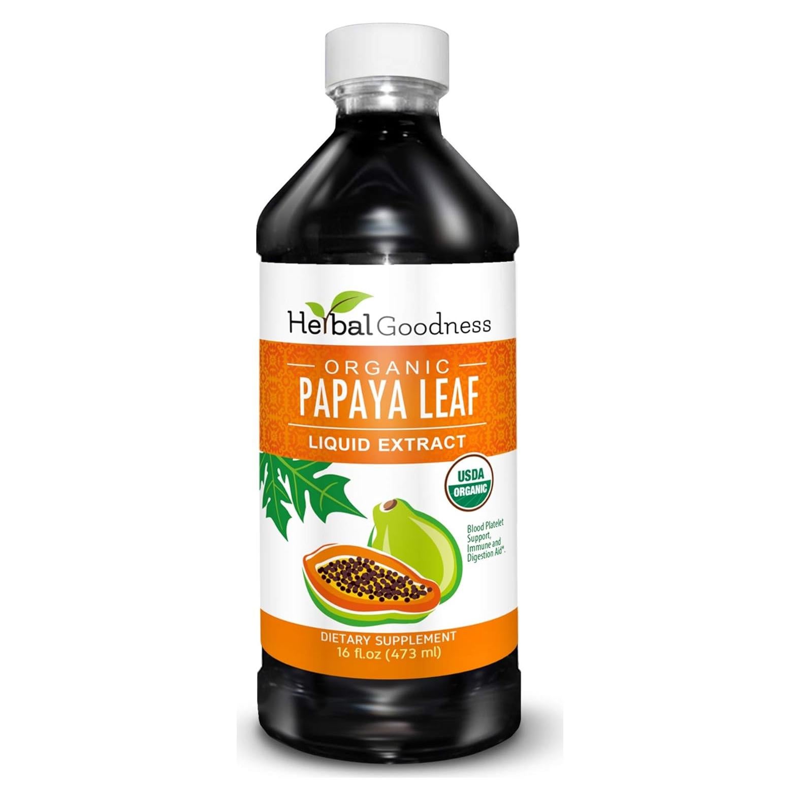 Extracto Líquido de Hoja de Papaya Herbal Goodness 473 ml - Aumento de Plaquetas