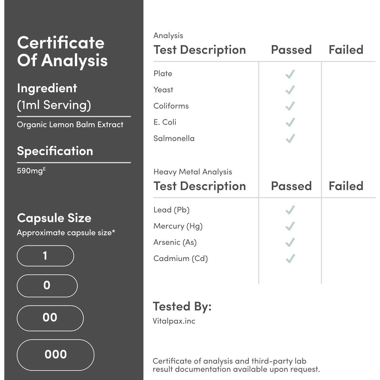 Tintura de Bálamo Limón Orgánico Double Wood 590mg 59ml