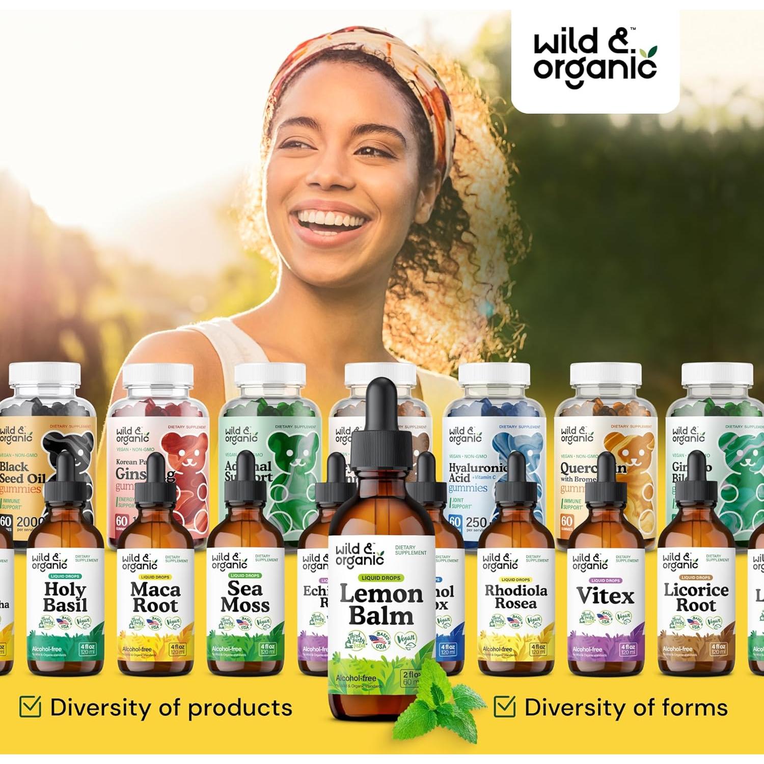 Gotas de Melisa Silvestre Wild & Organic 59 ml - Suplemento Vegano