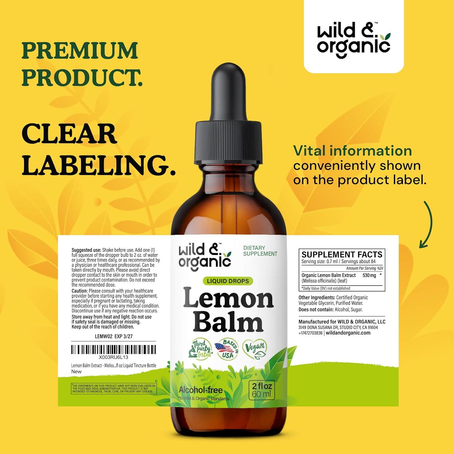 Gotas de Melisa Silvestre Wild & Organic 59 ml - Suplemento Vegano