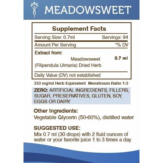 Extracto Líquido de Meadowsweet Sin Alcohol 59.15 ML - Secretos de la Tribu