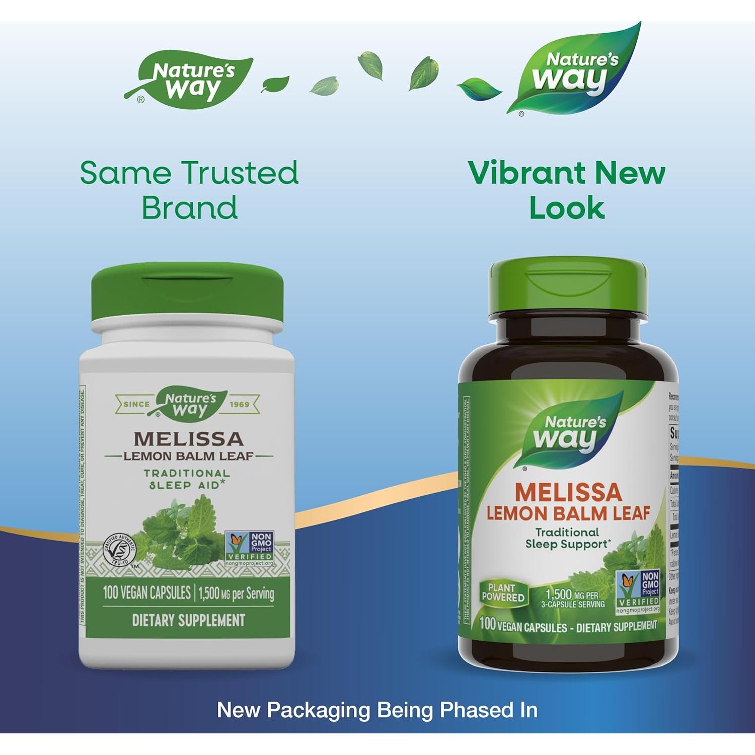 Melisa Nature's Way 1500 mg 100 Cápsulas Veganas para Sueño