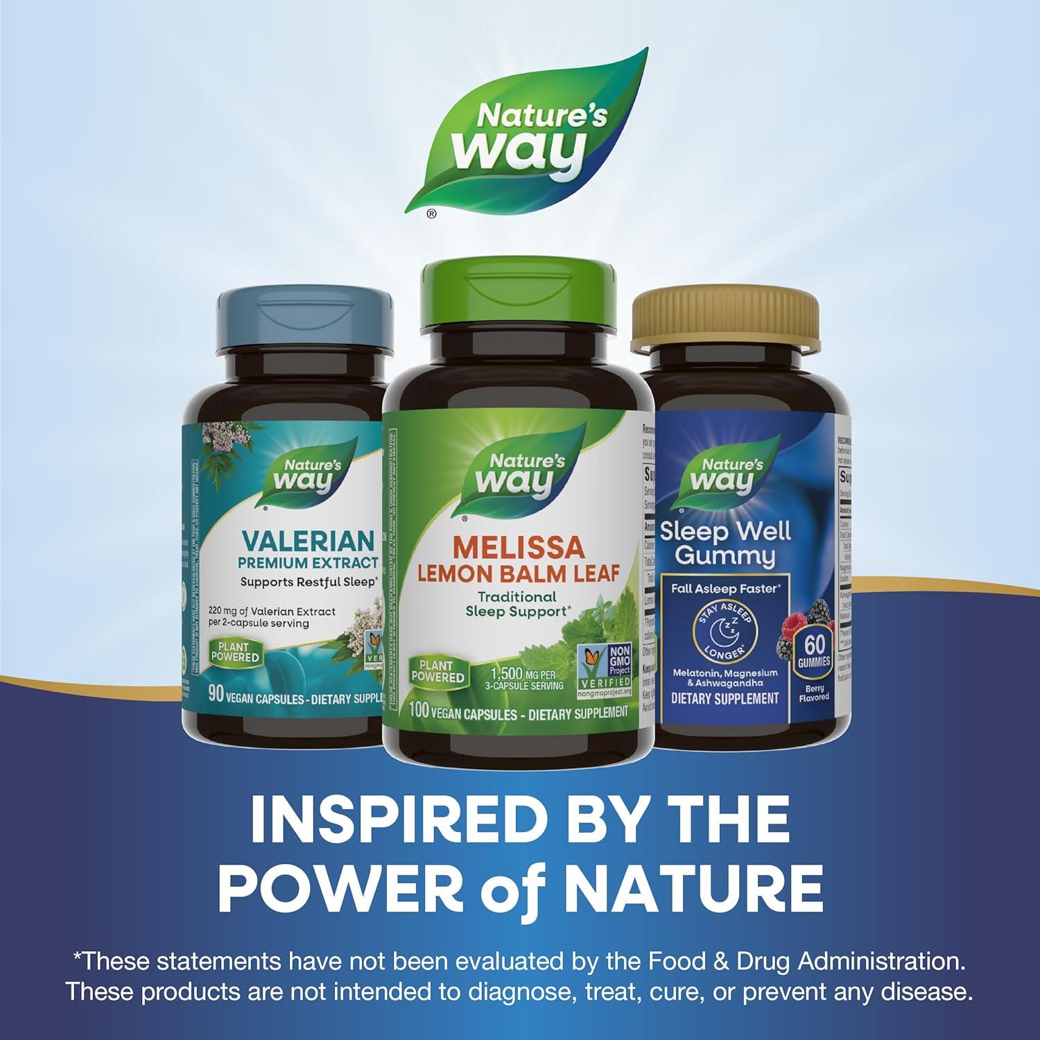 Melisa Nature's Way 1500 mg 100 Cápsulas Veganas para Sueño
