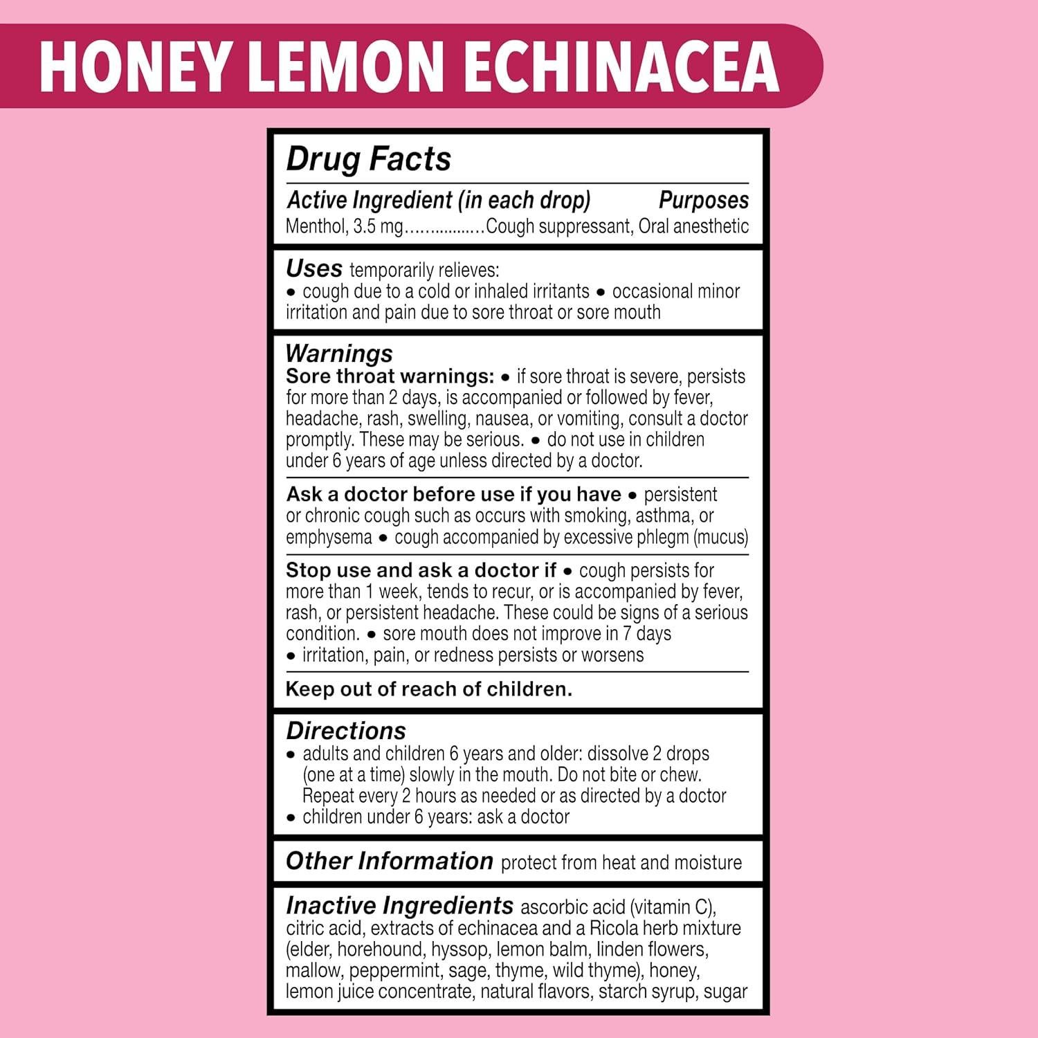 Caramelos para la Tos Ricola Miel Limón con Echinacea 45 Unidades