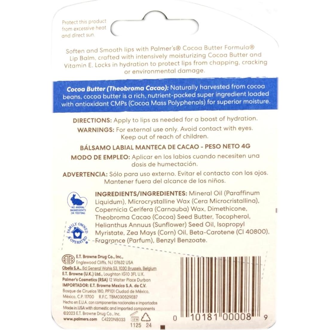 Bálsamo Labial Palmer's Manteca de Cacao 4.25g - 7 Unidades