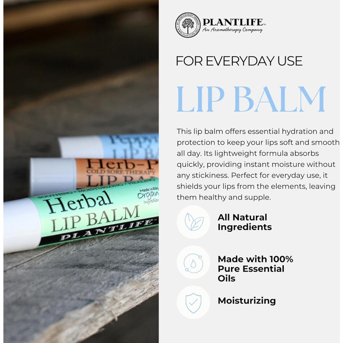 Bálsamo Labial Herbal Plantlife 2 Paquete - Orgánico con Cera de Abeja