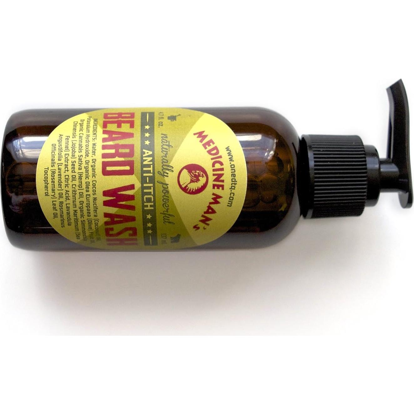 Kit Antipicazón para Barba Medicine Man - Jabón, Aceite, Balsamo, Cepillo