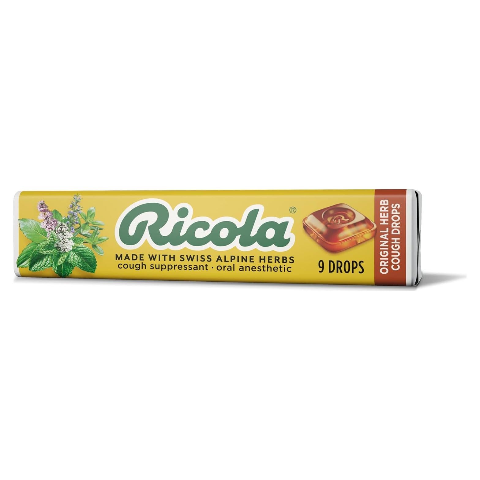 Gotas para la Garganta Ricola Original - 9 Pastillas - Alivio Natural